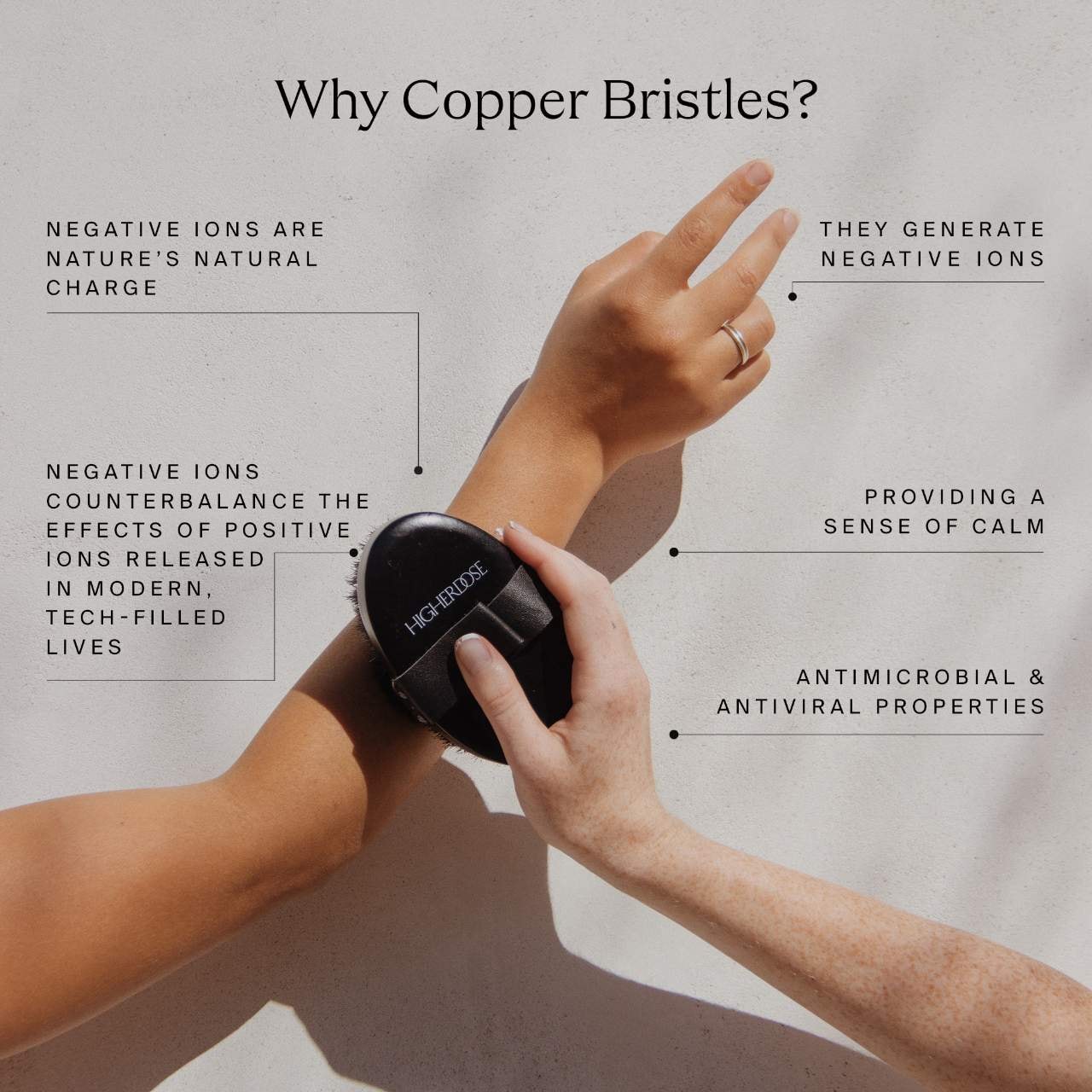 HigherDOSE Supercharge Copper Body Brush for Exfoliating & Circulation - Image 2