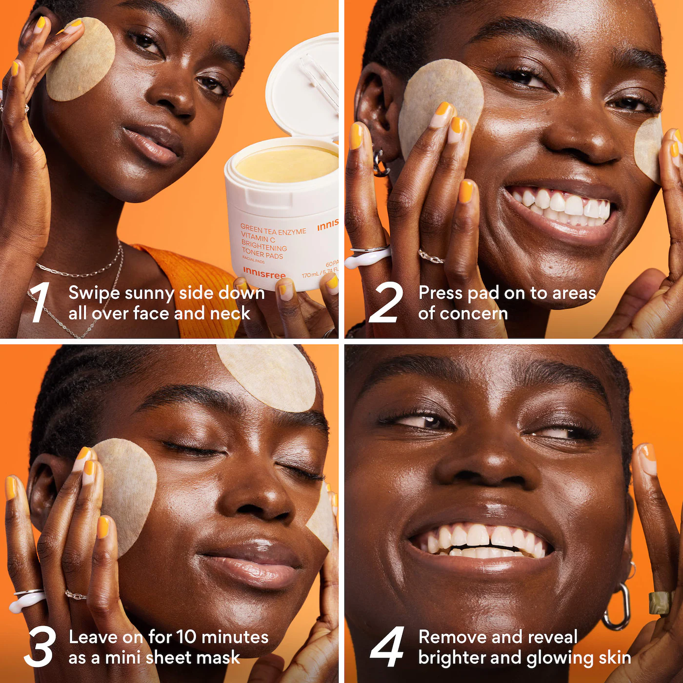 innisfree Green Tea Enzyme Vitamin C Brightening + Exfoliating Toner Pads - Image 8