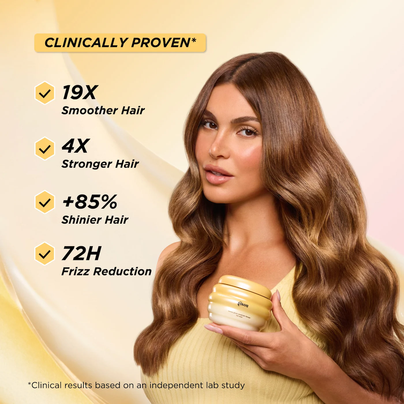 Gisou Mini Honey Gloss Ceramide Therapy Hydrating Hair Mask - Image 3